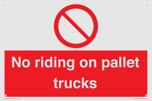 No riding on pallet trucks